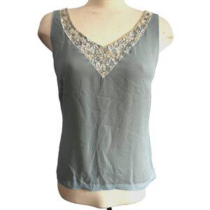 Studio by Liz Claiborne Blue Lace Cami Tank Top Sz 12 Petite (Medium) Womens